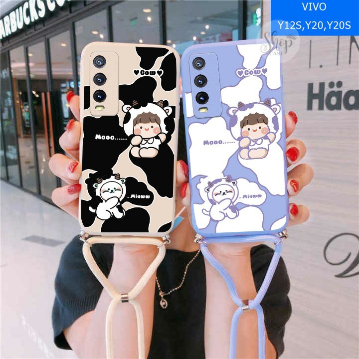 Softcase Motif + Tali  VIVO Y20 VIVO Y12S VIVO Y20S Case VIVO Y20 VIVO Y12S VIVO Y20S Case murah Cas