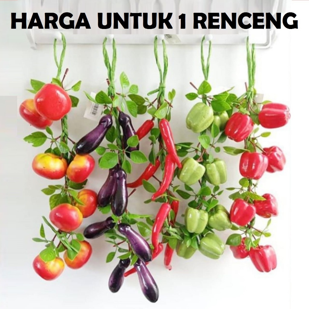 Terlaris Buah Sayur Gantung Artificial Plastik Palsu / Buah Sayur Renceng Plastik Imitasi / Hiasan