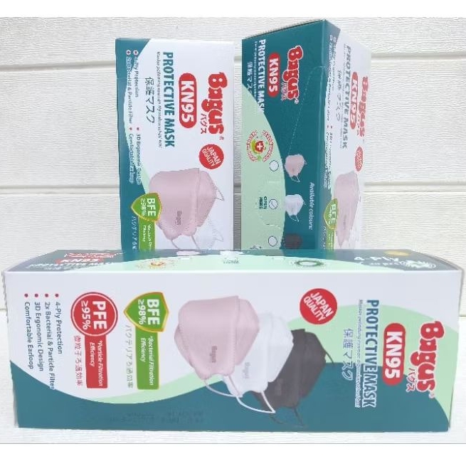 BAGUS Kn95 Protective Mask 4ply / Masker Medis KF94 isi 20pcs 3D new