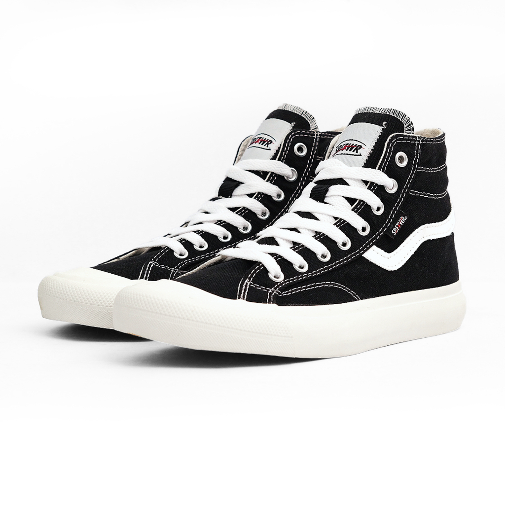SABA Veloz High Black White - Sepatu Sneakers Casual Pria Wanita