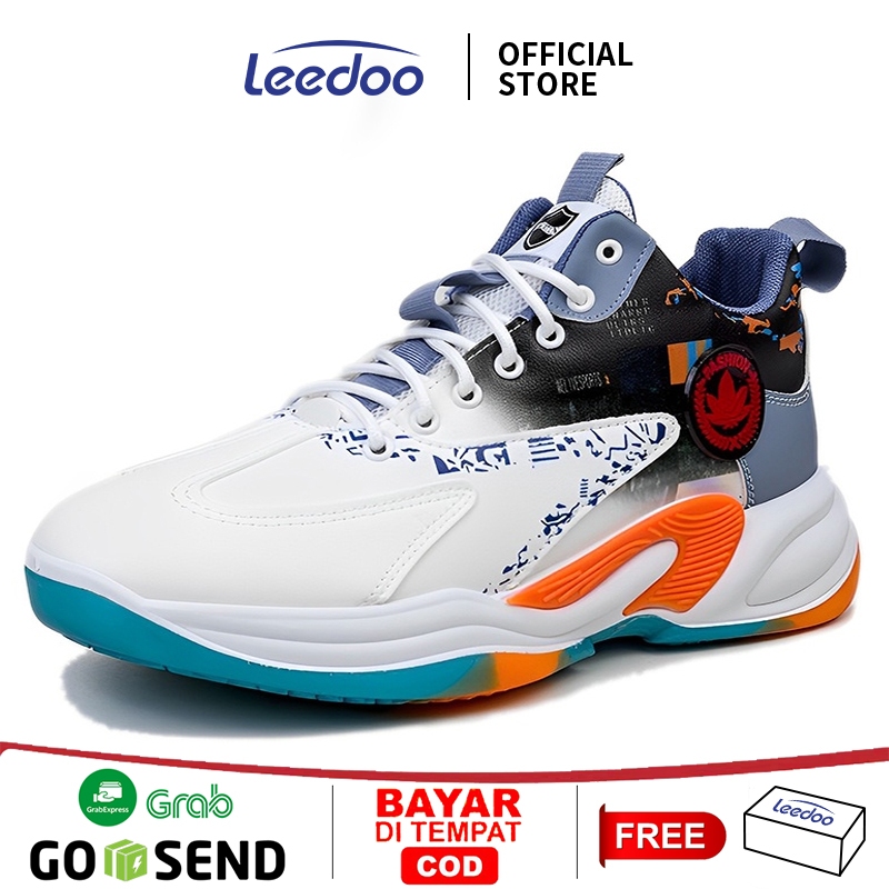 Leedoo Sepatu Basket Olahraga Fashion Outdoor Sneakers Pria Sepatu Basket Ptia Casual MB103