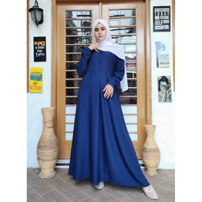 Elcachoollection Gamis Polos Bahan Arabian Premium Busana Muslim Wanita Terbaru