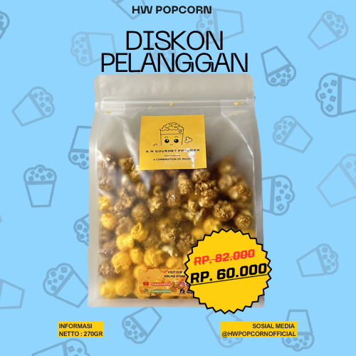 

HW Popcorn | 220gr (Caramel & Cheese) Chicago | 100% Halal | Camilan Keluarga