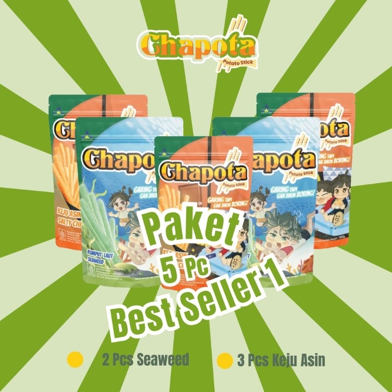 

Paket Best Seller 1 isi 5 Pcs Chapota Potato Stik