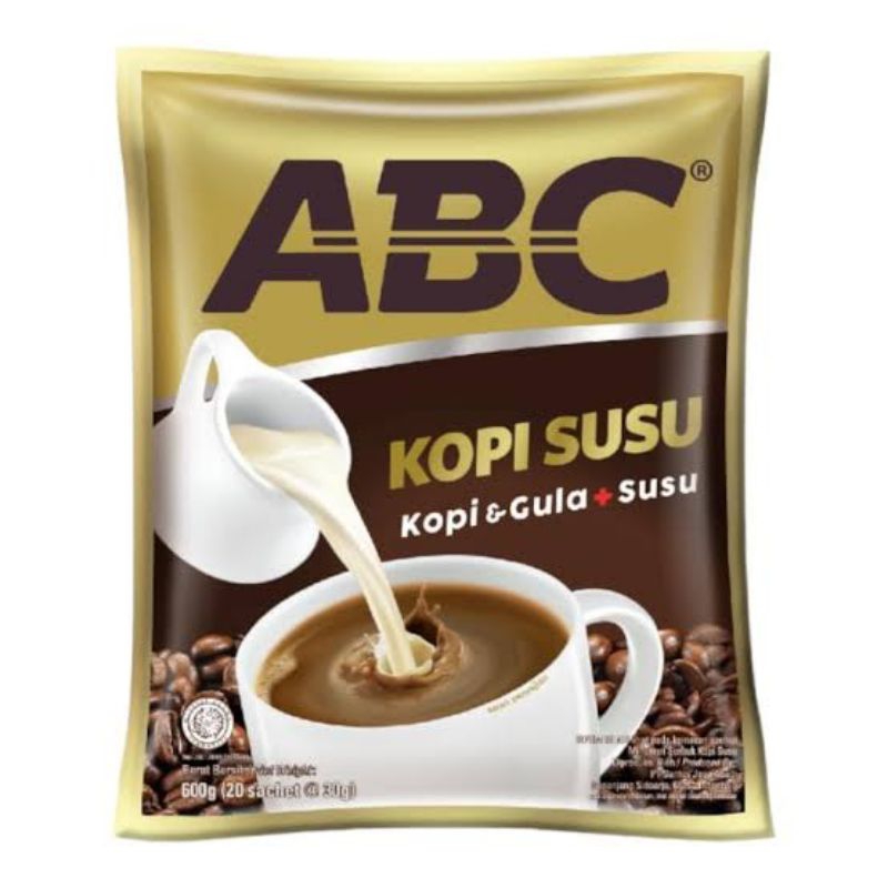 

Kopi Susu ABC Kopi&Gula+Susu Sachet 30gr