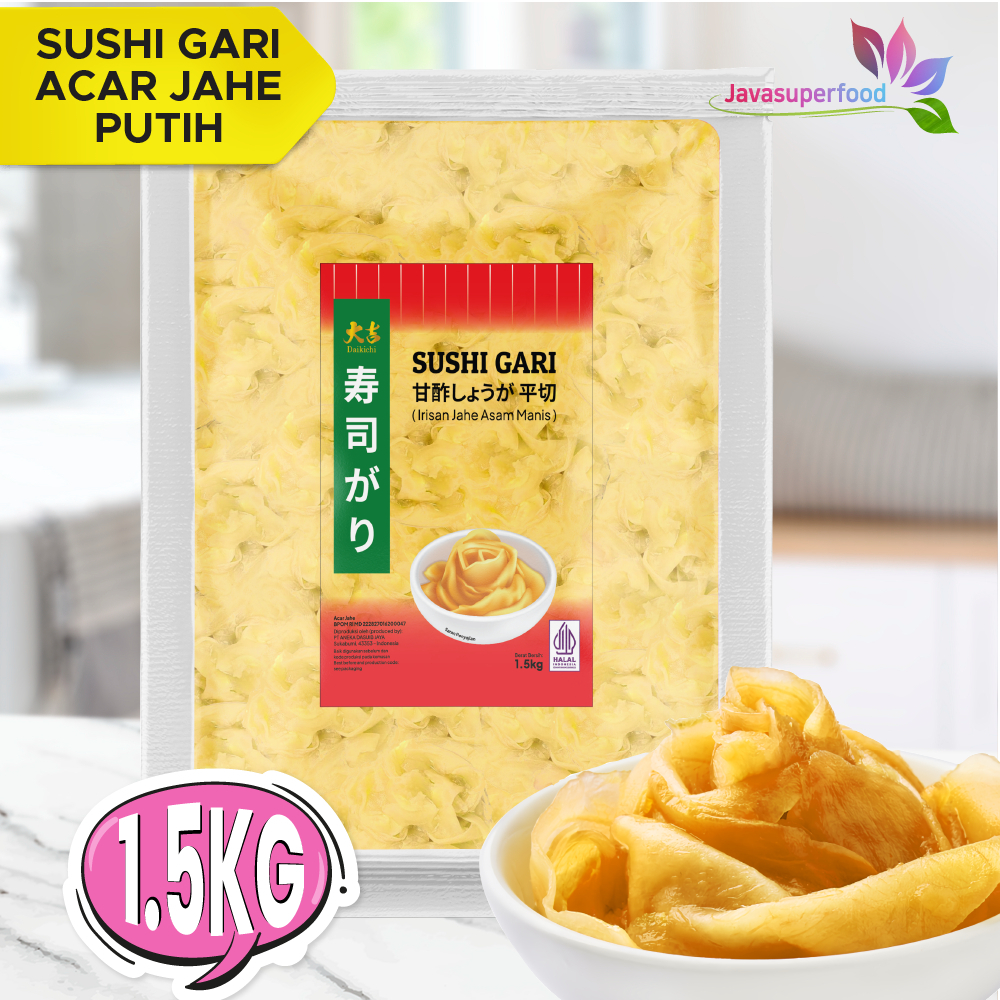 

DAIKICHI Sushi Gari Putih / Acar Jahe Putih / White Ginger Pickle 1.5 KG - HALAL