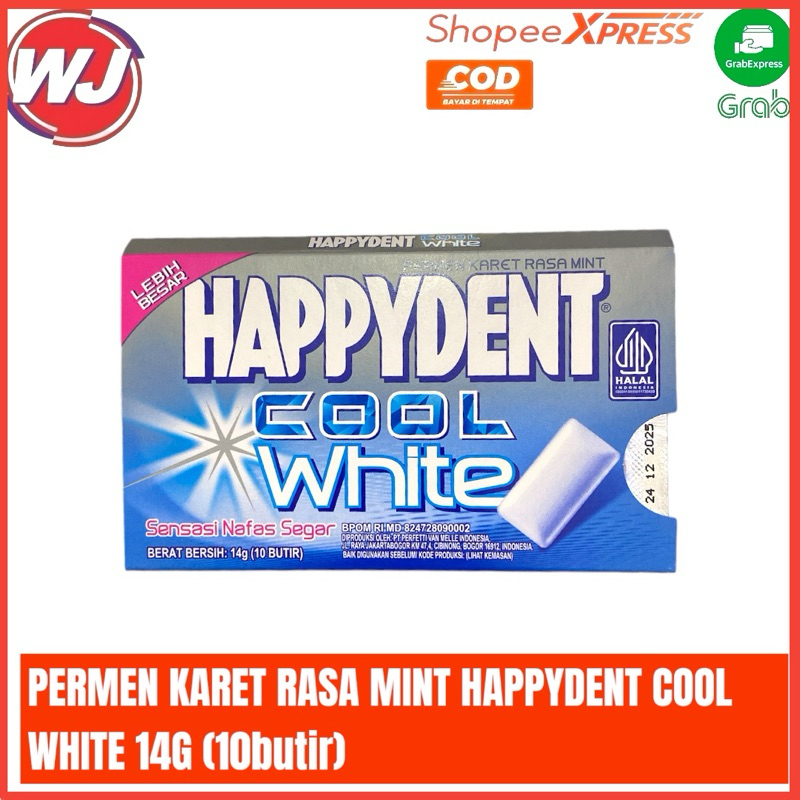 HAPPYDENT PERMEN KARET MINT COOL WHITE