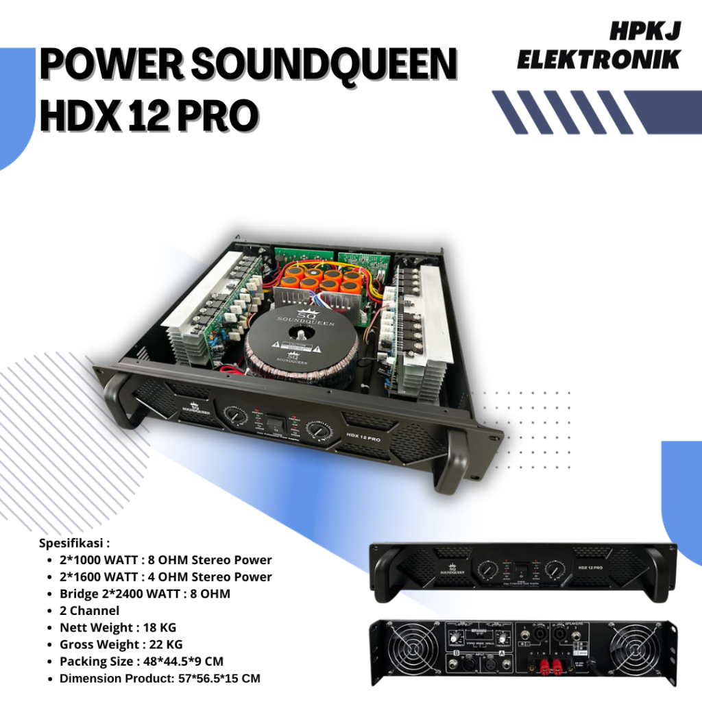 Power Soundqueen HDX 12 PRO Power Amplifier HDX-12P SQ Sound Queen 2 channel