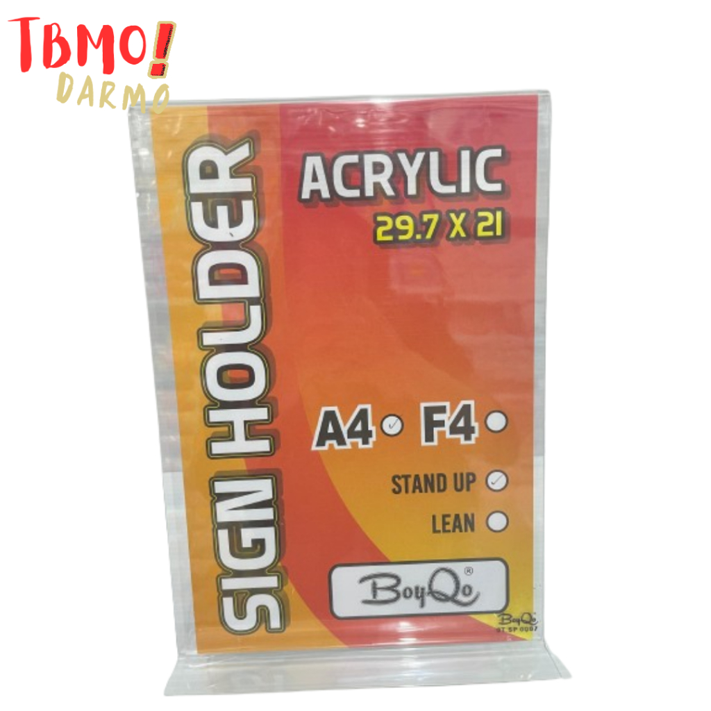 

TBMO ACRYLIC STAND UP SIGN HOLDER A4 SP0007