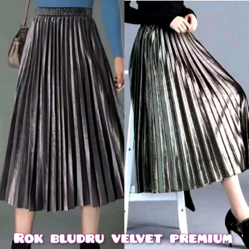 rok bludru 7/8 | rok plisket | rok bludru plisket7/8 | rok bludru 7/8 premium | rok bludru pendek