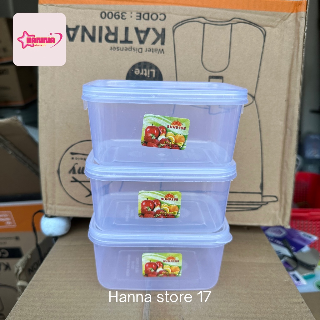 ￼FOOD BOX 500 ML Plastik / Kotak Makan 500ml / Toples SUNRISE/￼TOPLES KOTAK Makanan Plastik Sayur Tr