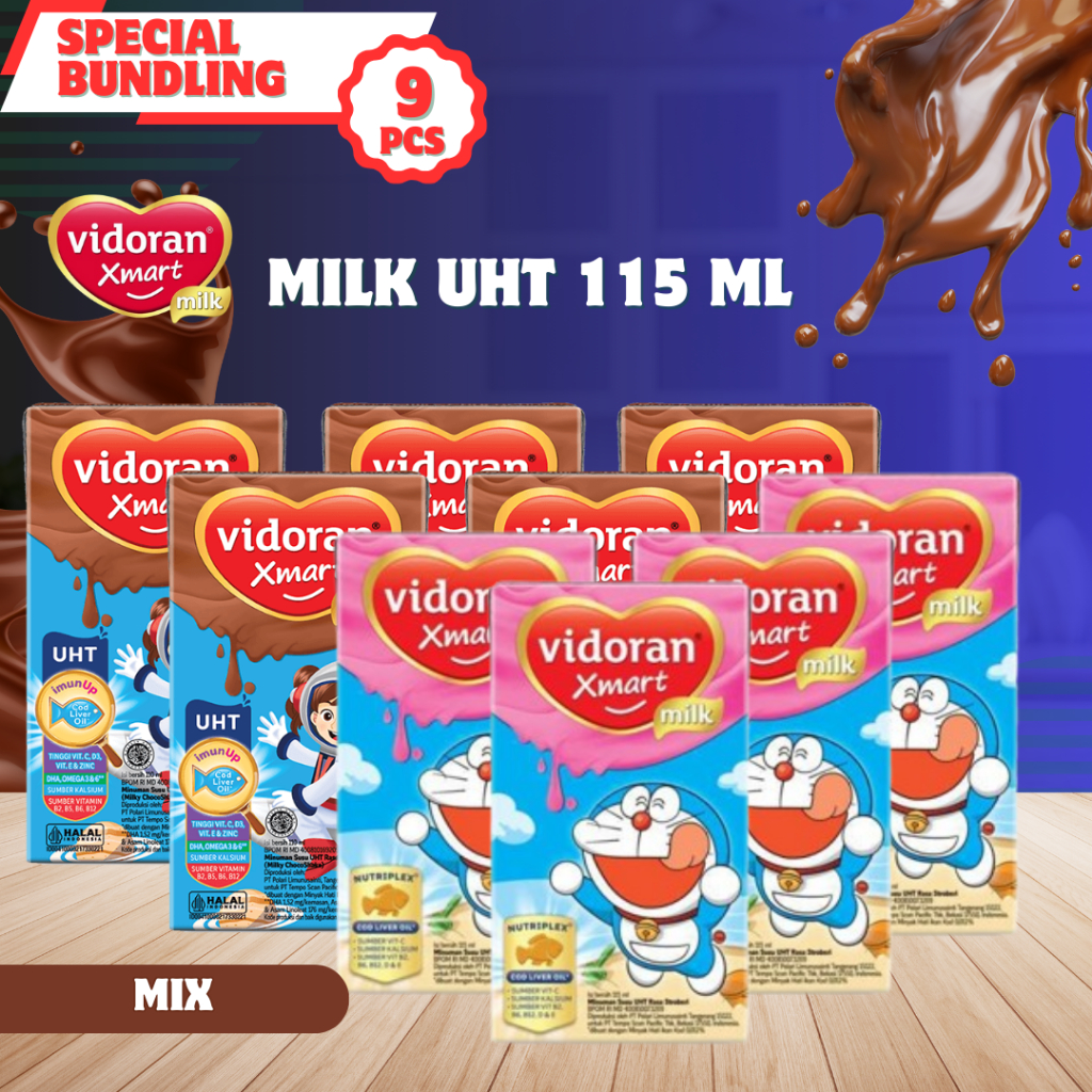 

Vidoran Xmart Susu UHT 110 ml Special Bundling 9 pcs