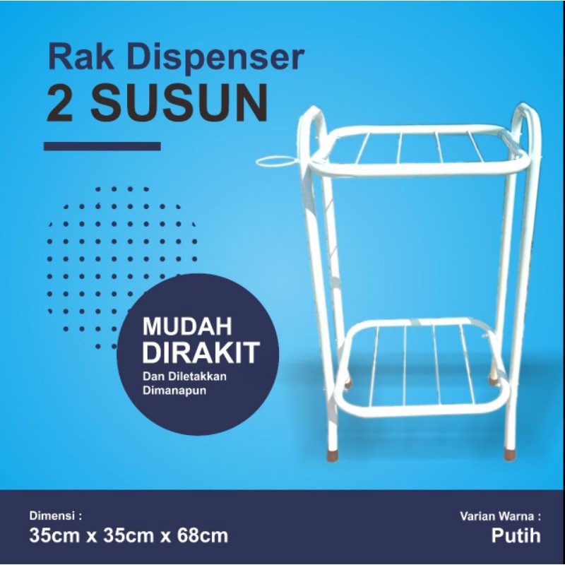 Limited Rak Dispenser 2 Susun - Hitam & Putih Meja Dispenser Galon & Magicom Meja Magicom