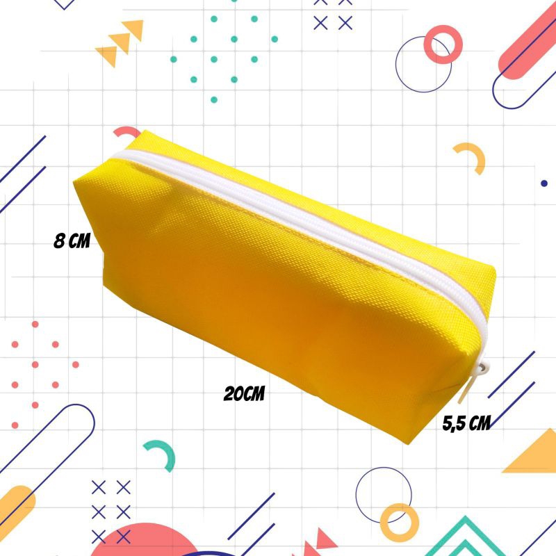 

{COD PENCASE} Pencil Case Polos Warna Kuning