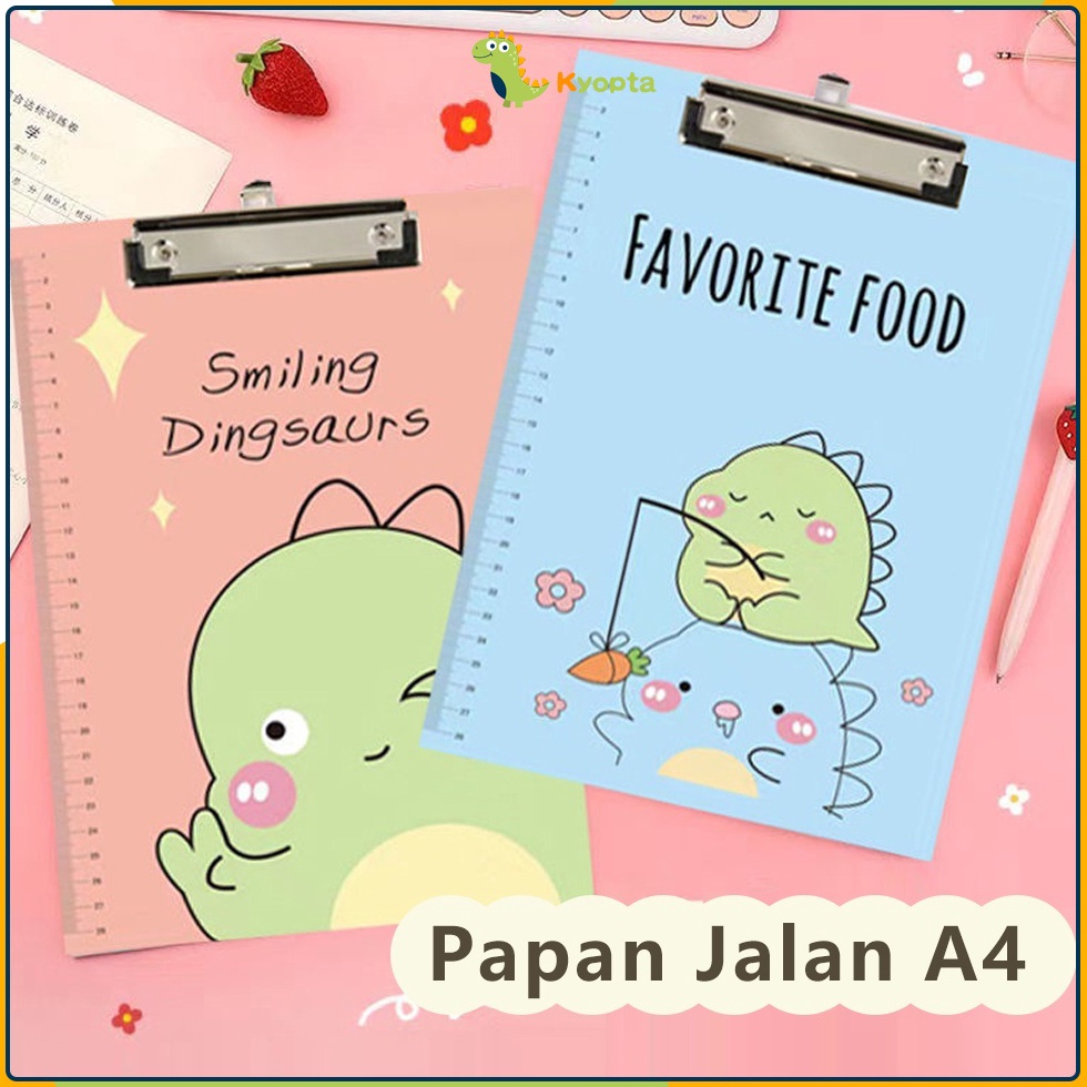 

New Recommended Kyopta Papan Jalan A4 Papan ujian aesthetic Alas ujian papan clipboard DINO