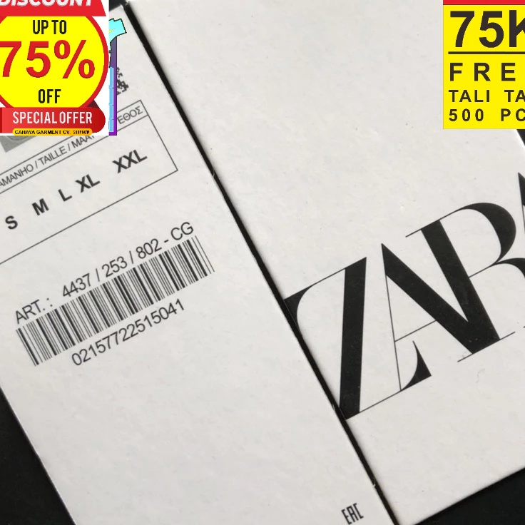 

Produk Ekslusif ZARA MAIN TAG BARCODE SUPER PREMIUM SUPER TEBAL VARIASI CO 1X DI KIRIM 6PCS