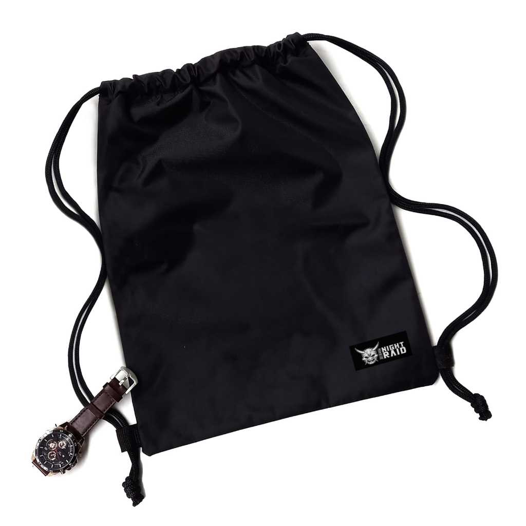 Tas Serut Pria Wanita Unisex Model Polos Hitam Original Tas Futsal Anti Air