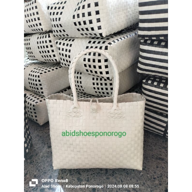 Tas anyaman warna putih | tas anyaman plastik grosir | tas anyam terbaru | READY