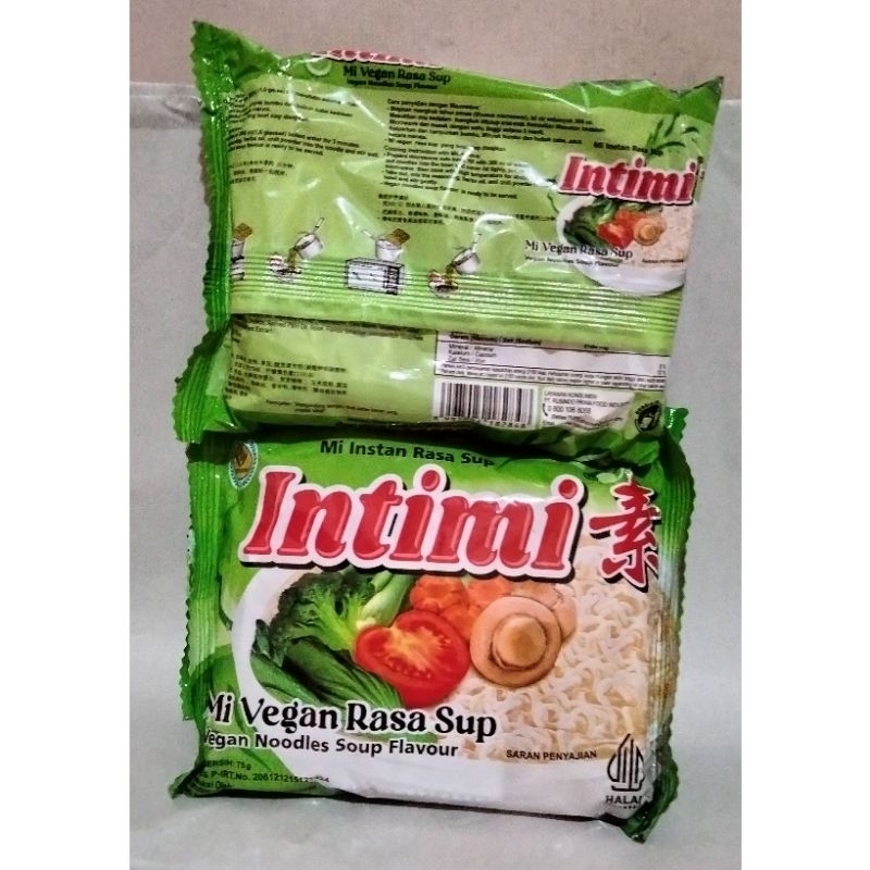 

Intimi Vegan (1 Pack isi 5) Mie instan Vegetarian / Mi Vegan Rasa Sup