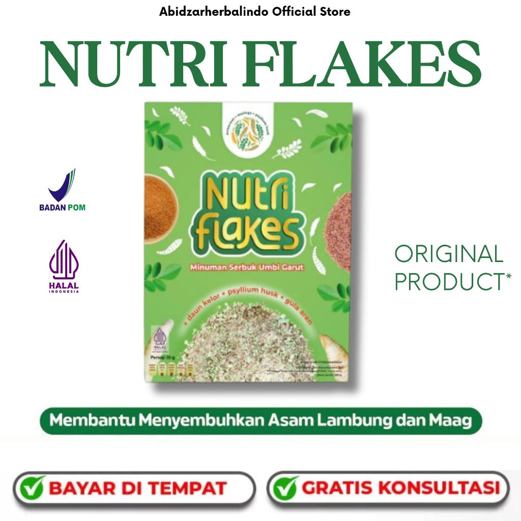 

Minuman Serbuk Umbi Garut Nutriflakes - Cereal Suplemen Makanan Diet Atasi Asam Lambung Diabetes Ori