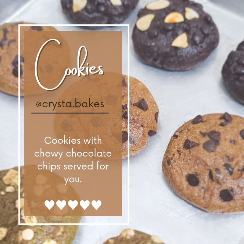 

(Min 5 pcs) Soft Baked Cookies / Chewy Cookies | Original - Greentea - Oreo - Chocolate