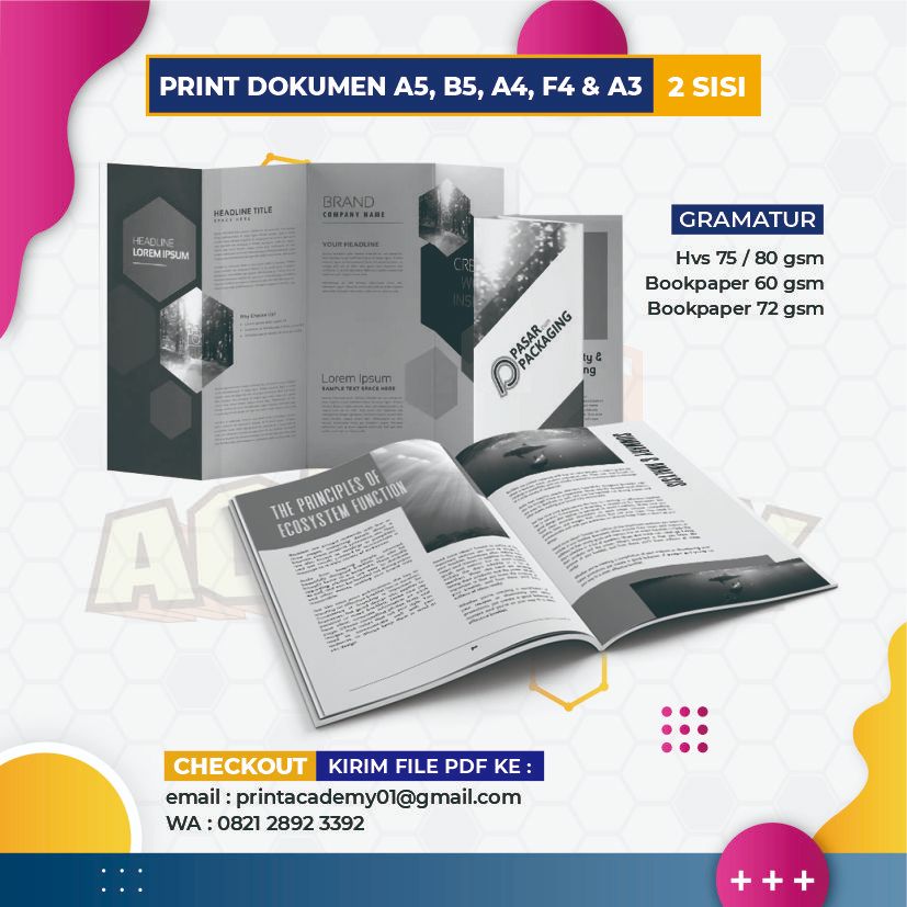 

PRINT DOKUMEN CETAK DOKUMEN 2 SISI KUALITAS OFF SET B/W - CETAK A5 A4 B5 F4 A3
