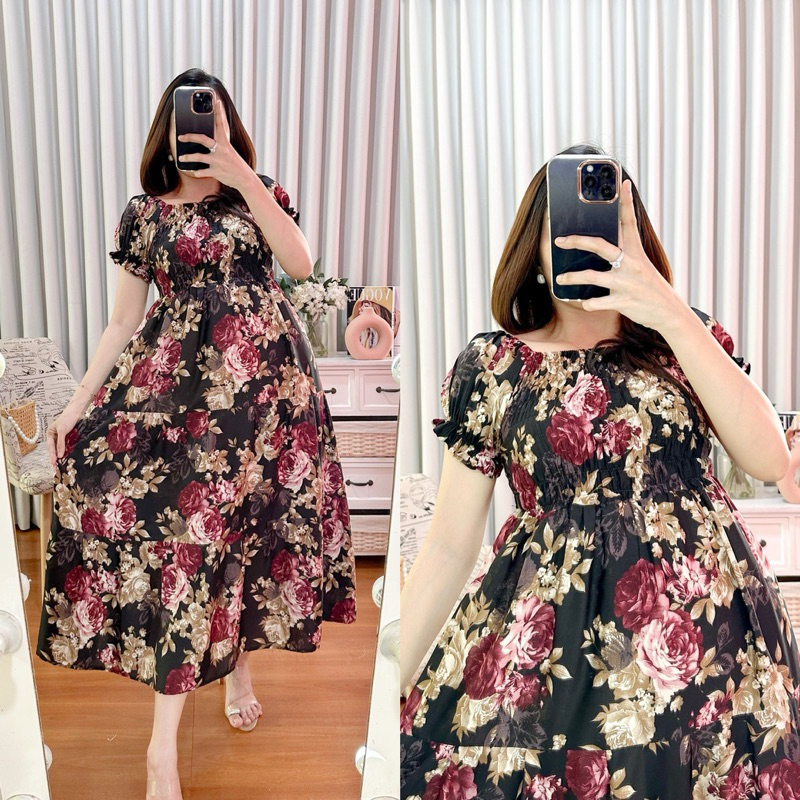 DRESS SAFIRA SMOKE / DASTER RAYON/ DASTER CANTIK/ DRESS SMOKE / DRESS FUJI