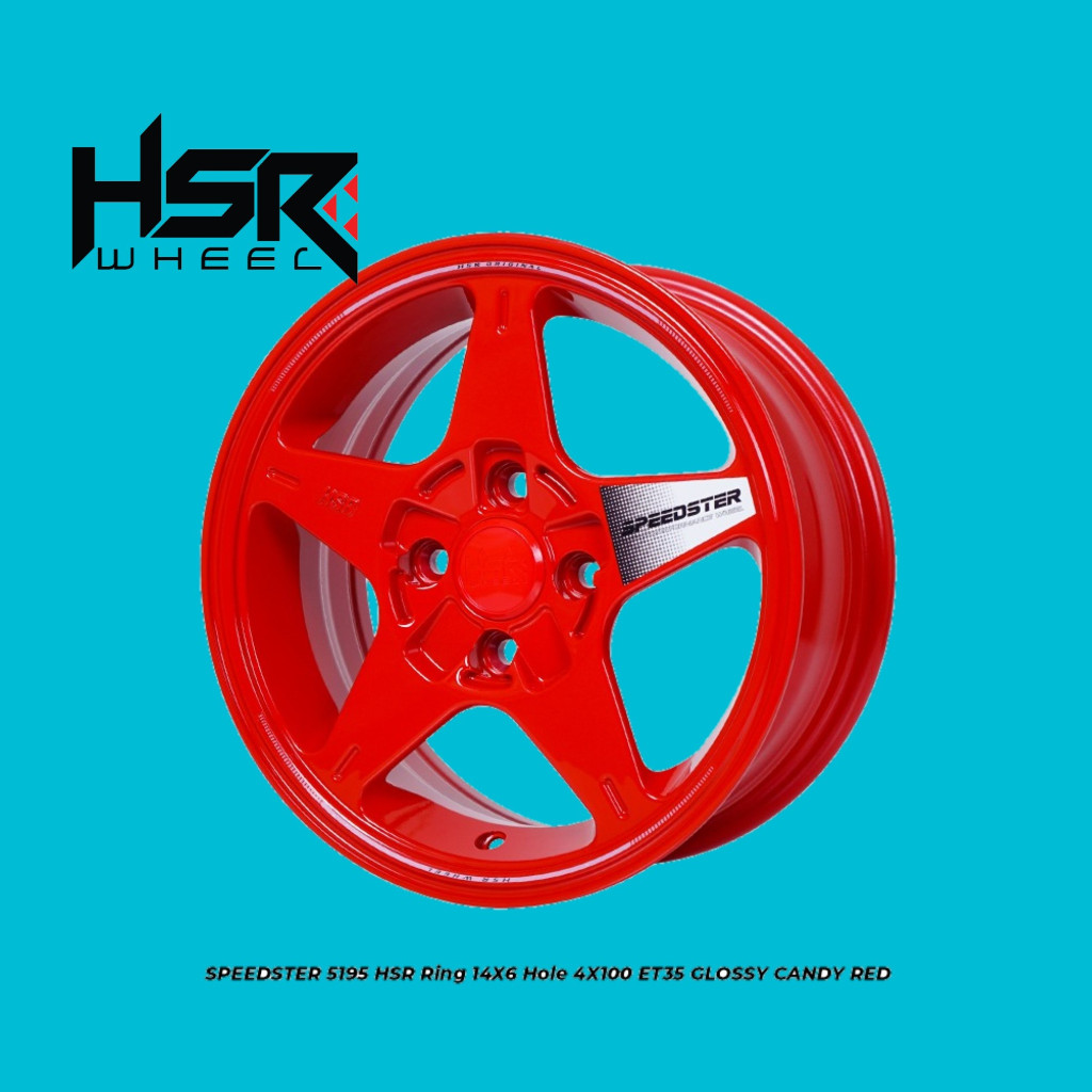 Pelek Mobil Attivo Ring 14 Lebar 6 Baut 4 Dobel Pcd Warna Glossy Candy Red HSR