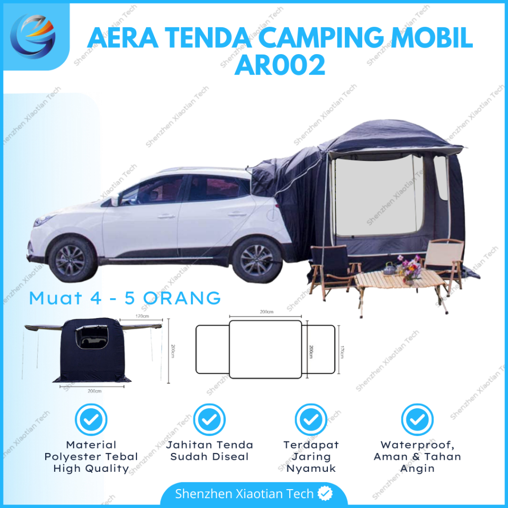 TENDA CAMPING MOBIL AR002 | CAMPERVAN CAR TENT | TENDA BELAKANG MOBIL | TENDA MOBIL CAMPING