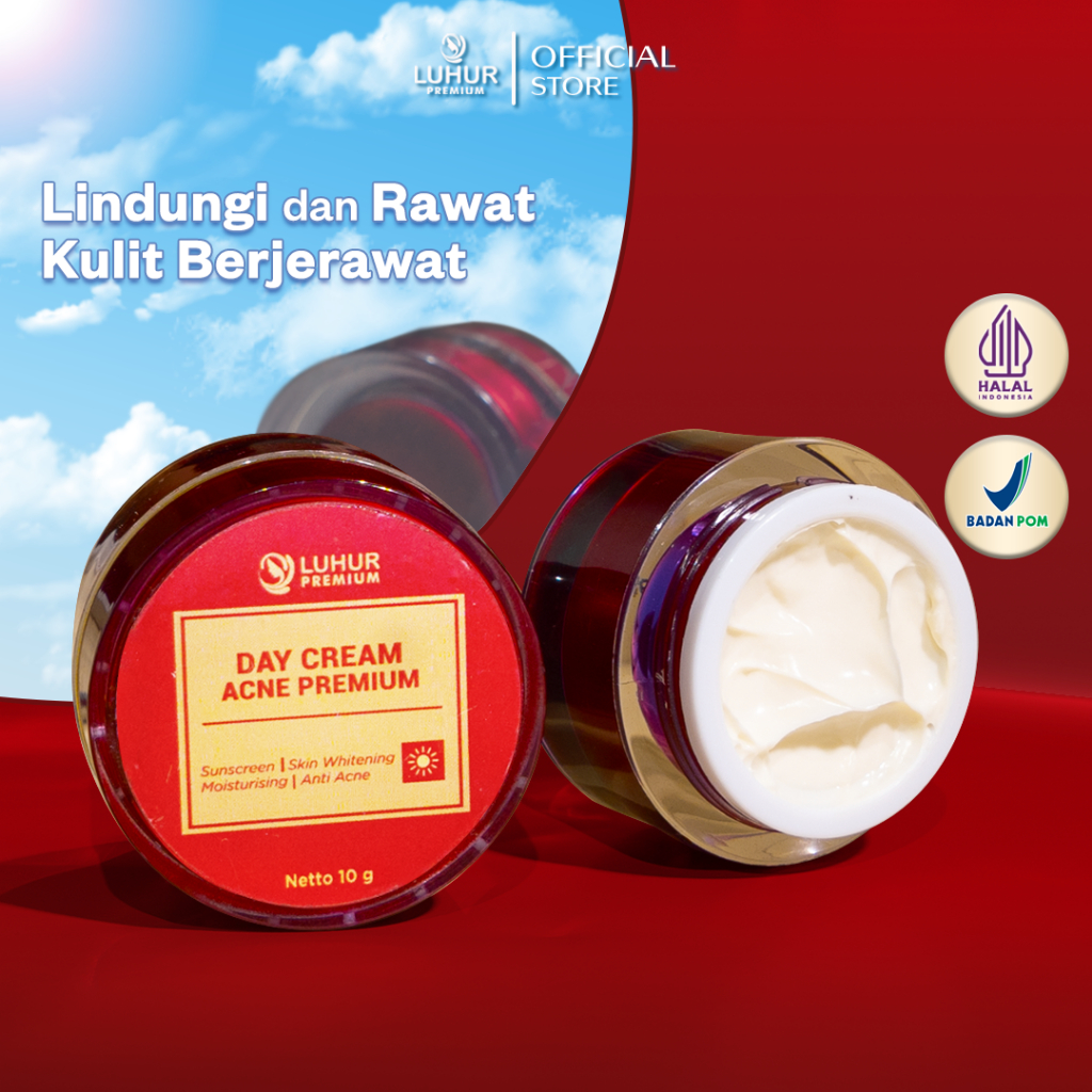 Luhur Premium - Day Cream Acne Sunscreen Antiacne Krim Pagi Kulit Wajah Berminyak Berjerawat