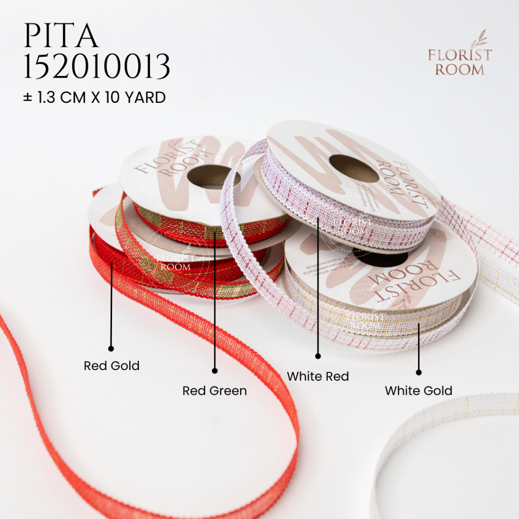 

Pita Natal Motif Kode = 152010013 - Christmas Ribbon ±1.3cm x 10yard - Kado Hamper