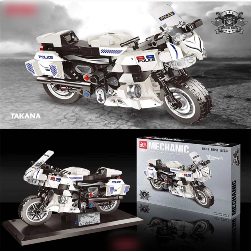 brick lego motor polisi harley davidson moge 318 pcs kado anak cowok