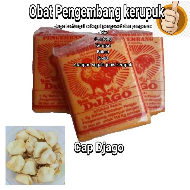 pengembang kerupuk puli cap Djago/bleng cap Djago /pengembang makanan