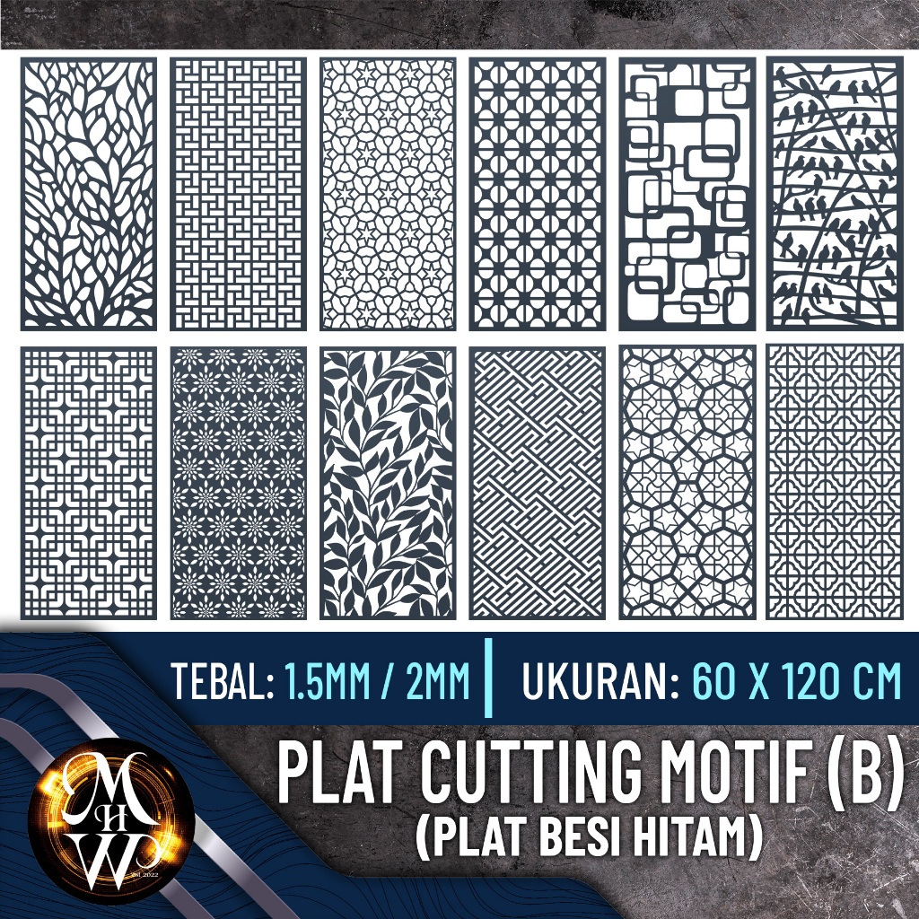Laser Cutting Plat Motif - Jasa Laser Cutting Metal - Laser Cutting Plat Besi (TIPE B) (TERMURAH BER