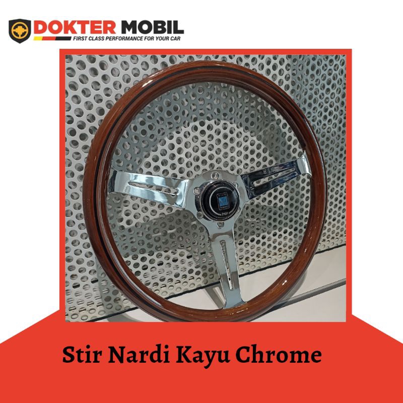 Steering Wheel Nardi / Stir Nardi Kayu Palang Chrome