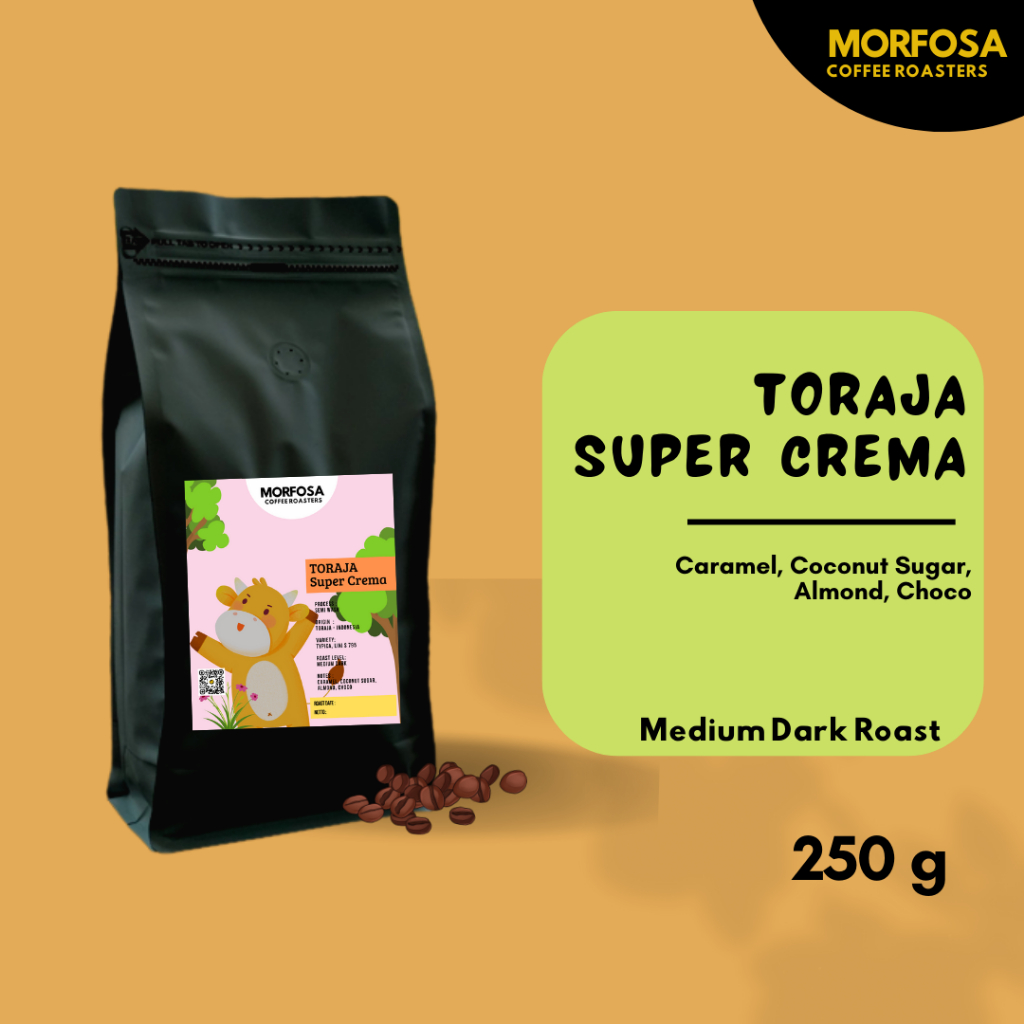 

Biji Kopi Bubuk Arabika Toraja Espresso Super Crema Coffee Bean 250gr