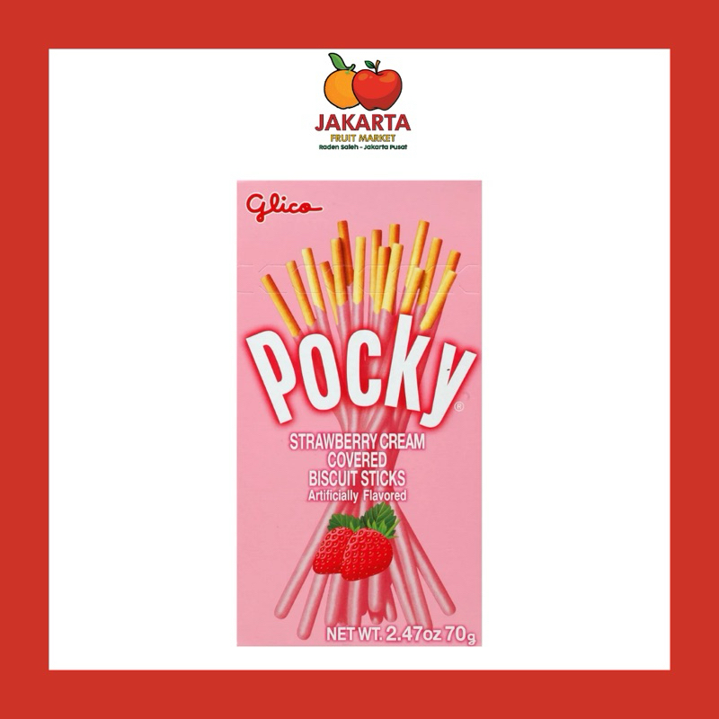 

GLICO POCKY STRAWBERRY 45G / BISKUIT STIK BERSALUT GULA RASA STRAWBERRY