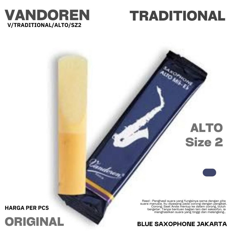 Reed Alto Vandoren Traditional(Size 2, 2,5 ,3)