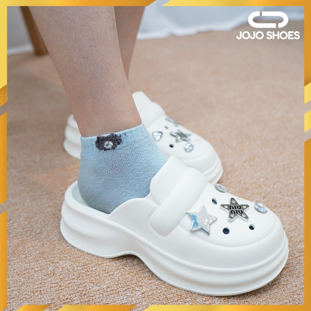 [JOJO SHOES] Sandal Fuji Wedges Sandal EVA Wanita Import Premium Dengan Jibbitz Miumiu 8105-2 36-41