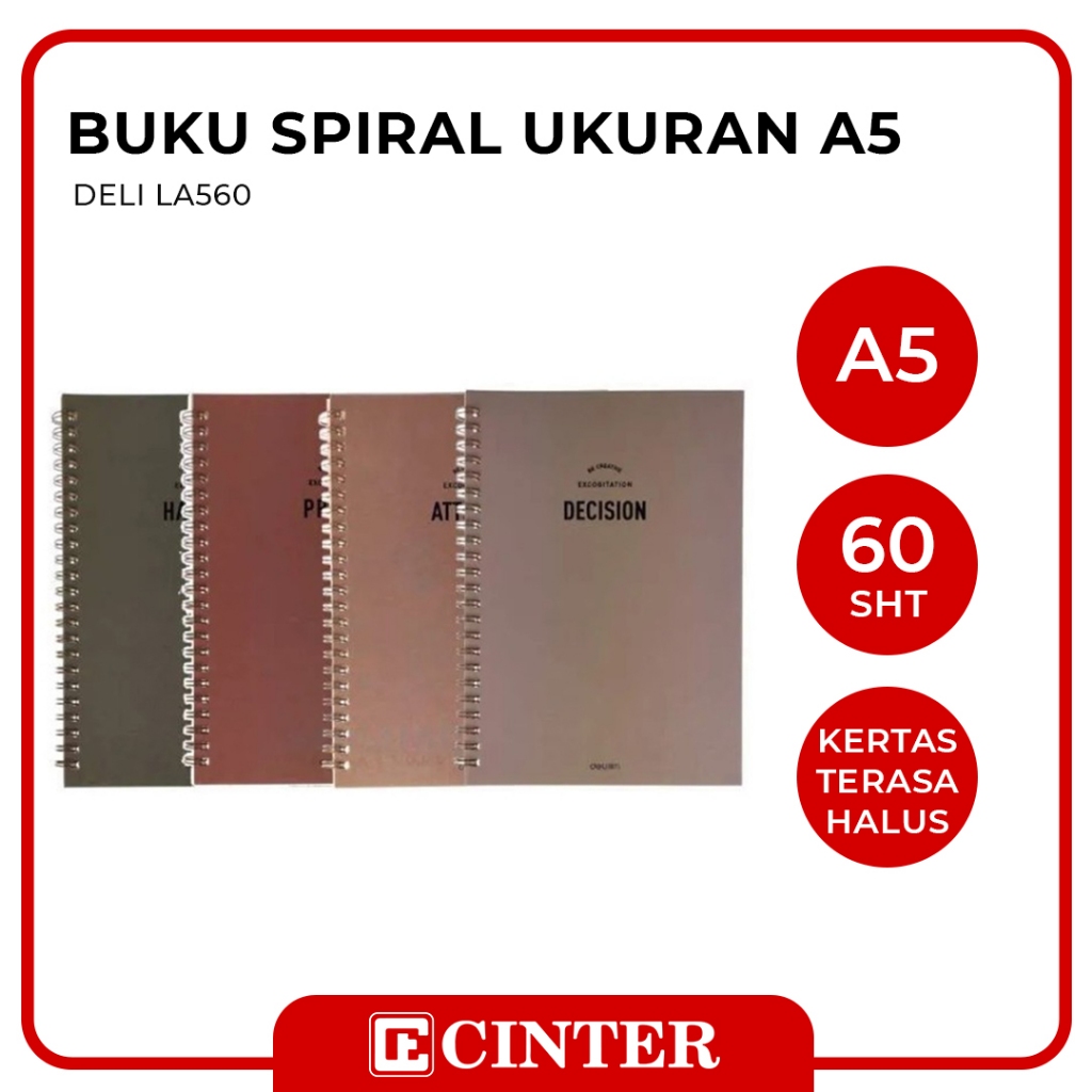 

DELI - BUKU CATATAN / BUKU SPIRAL / NOTEBOOK A5 LA560 RETRO