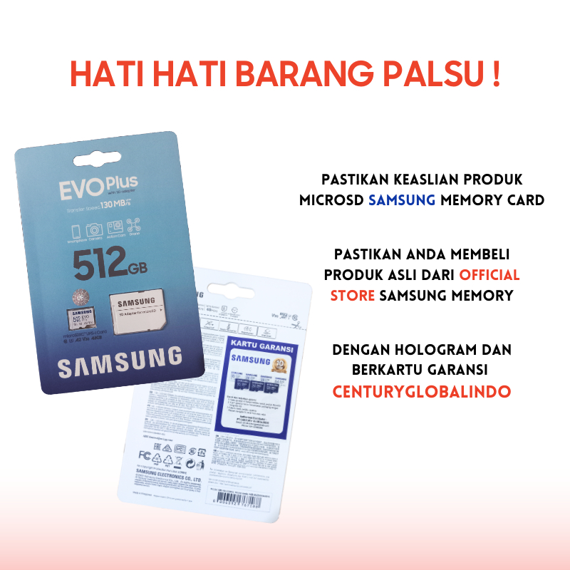Samsung Microsd Evo Plus 256Gb / 512Gb Memory Card Hp Micro Sd Kartu Sd 512 Gb Kartu Sd 512Gb Memori