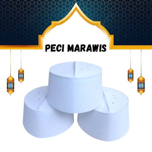 Peci Songkok Putih / Peci Marawis Putih Polos / Peci Marawis Polos / Peci Haji / Peci Putih / Peci A