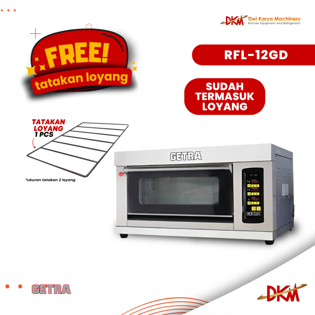 GAS BAKING OVEN GETRA RFL-12GD FREE TATAKAN/OVEN GAS GETRA RFL 12GD
