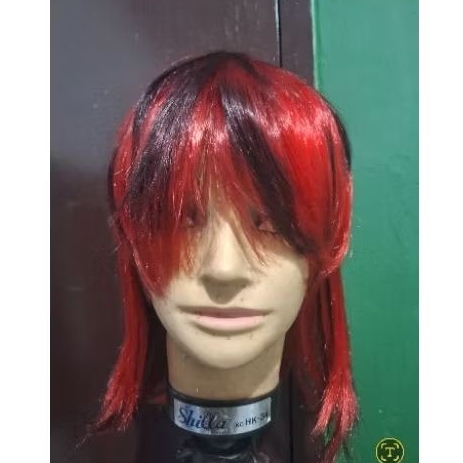 preloved Wig merah hitam wig mullet red black wig preloved