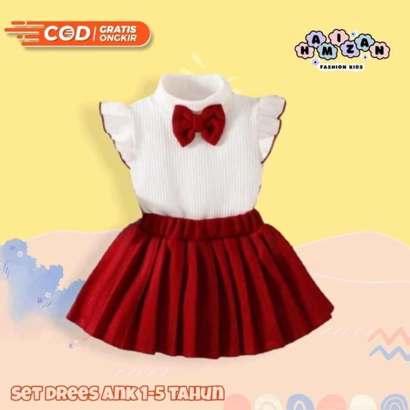 BAJU SETELAN RUFFLE ANAK 1-6 TAHUN SETELAN ANAK PEREMPUAN FASHION DRESS ANAK