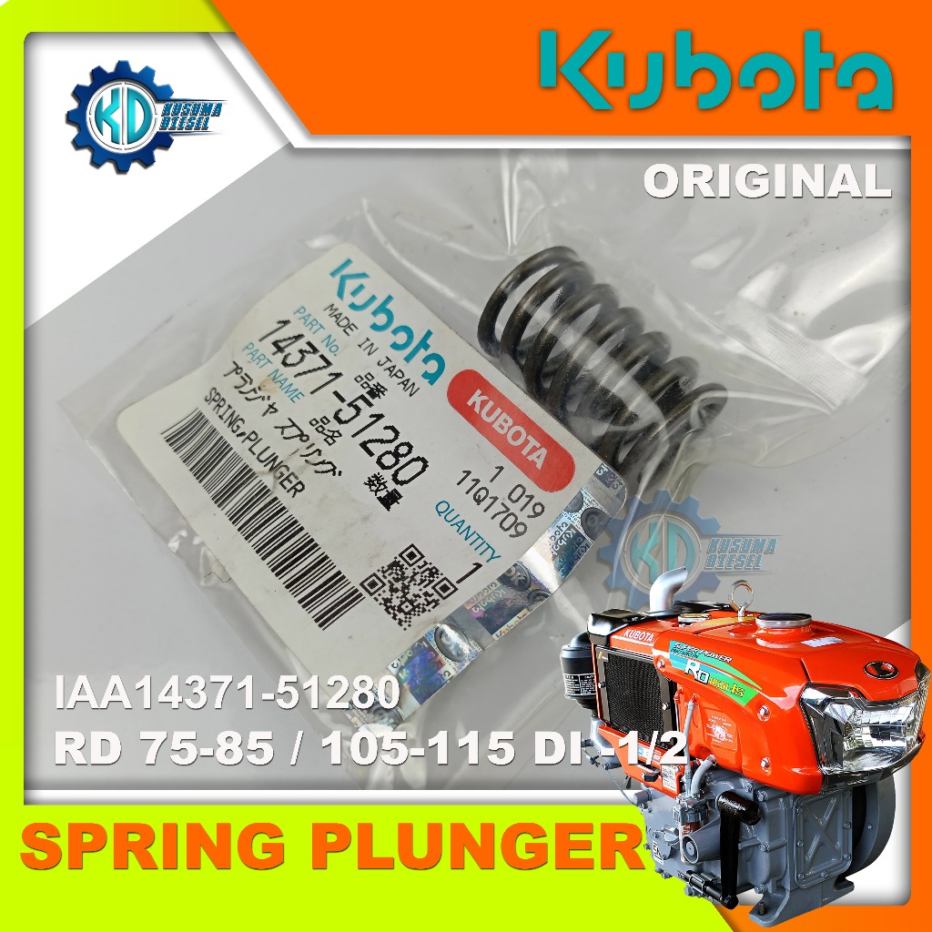 SPRING PLUNGER RD 75-85 / 105-115 DI -1/2 - PIR - BOSPOM - SPAREPART DIESEL KUBOTA - ORIGINAL - TERL