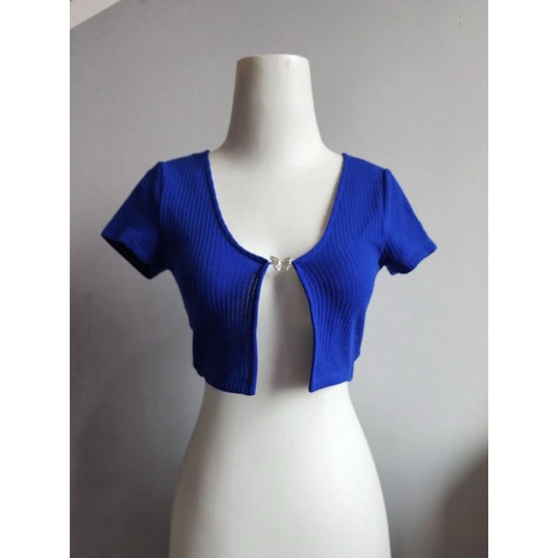 H&M || Blue Butterfly Outer Crop