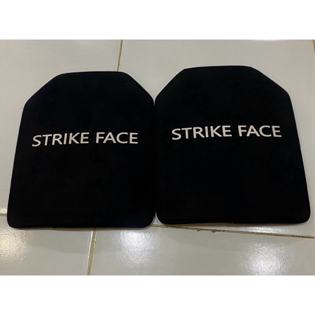 SATU PASANG PLAT BAJA ANTI PELURU LEVEL 4  ROMPI STRIKE FACE TNI POLRI BRIMOB SATGAS