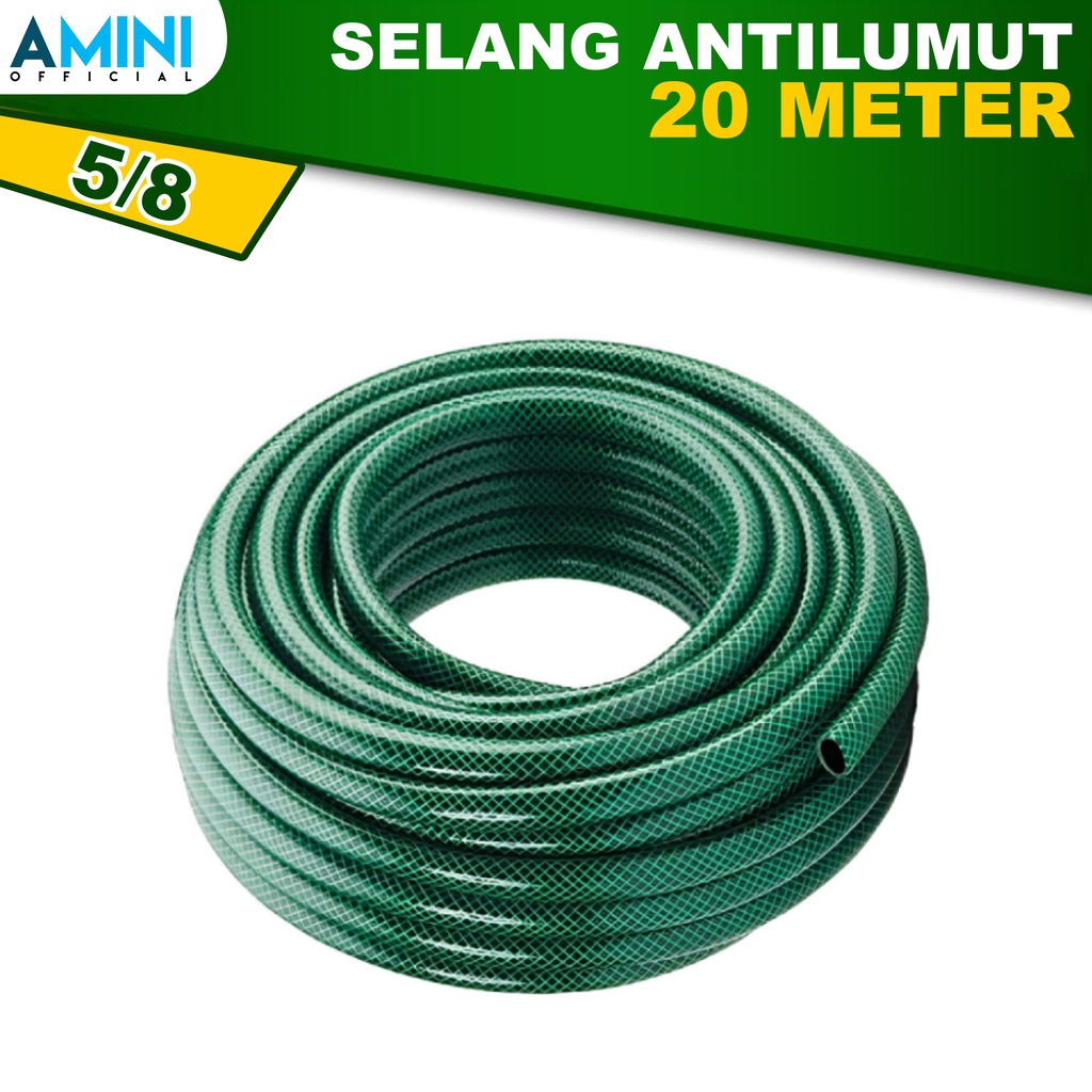 Selang Air 5/8 Inch 20 Meter Selang Hijau Selang Benang Anti Lumut Selang Cuci Motor Cuci Mobil