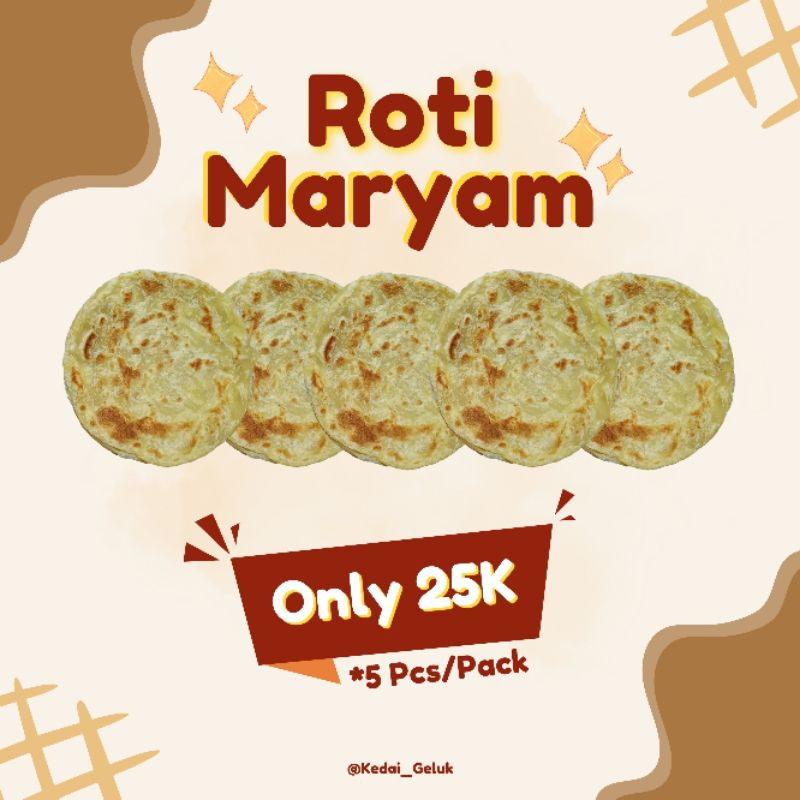 

ROTI MARYAM/ROTI CANAI FROZEN ISI 5/PACK (Bisa Kirim Keluar Kota)